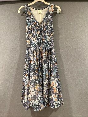 Sleeveless Floral Midi Dress in Charcoal Multi by